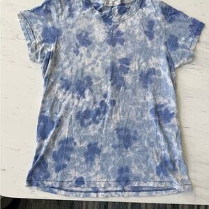 rag & bone Blue and White Tie-Dye Short Sleeve Tee